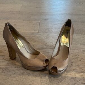 Michael Kors Brown Peep Toe Heels